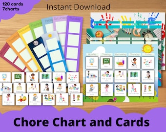 Kids Chore Chart: Routine & Responsibility Cards (Digital Download)
