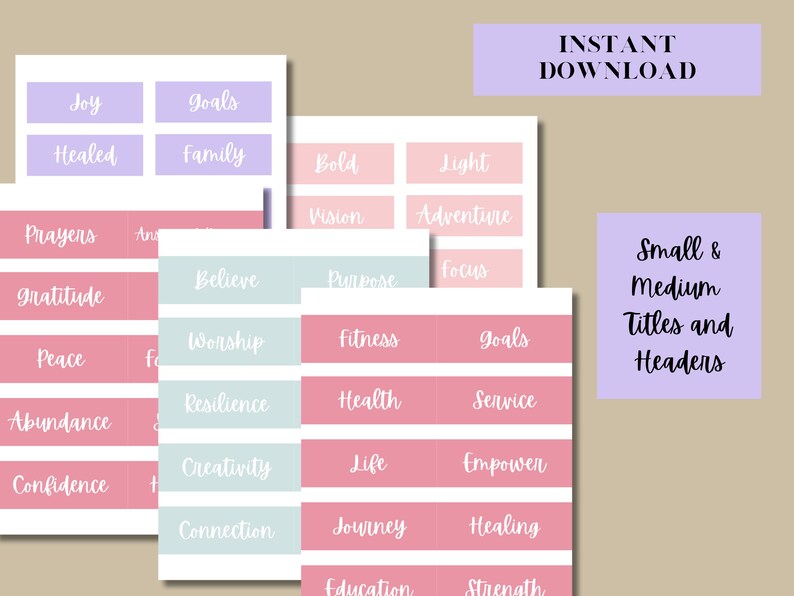 Printable Prayer Vision Board Kit: Pink DIY Goal Setting (PDF Download ...