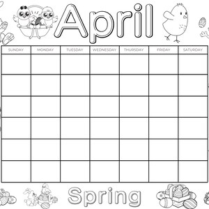 Printable 12-Month Coloring Calendar for Kids – Engaging Activity for Parents, Teachers, and Homeschooling Families image 5