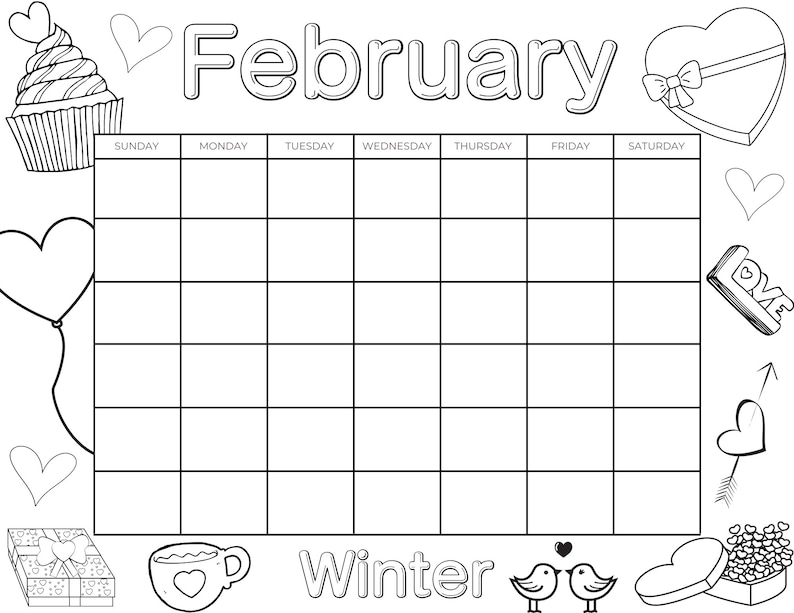 Printable 12-Month Coloring Calendar for Kids – Engaging Activity for Parents, Teachers, and Homeschooling Families image 3