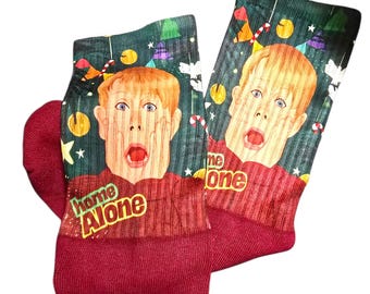 Christmas Home Alone custom printed personalize graphic sock