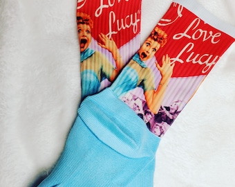 I love L socks sock handmade custom socks photo sock personalized sock custom printed socks