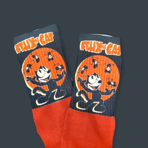 Felix socks cat| custom printed socks| cartoon character socks| gift for her| gift for him|personalized socks