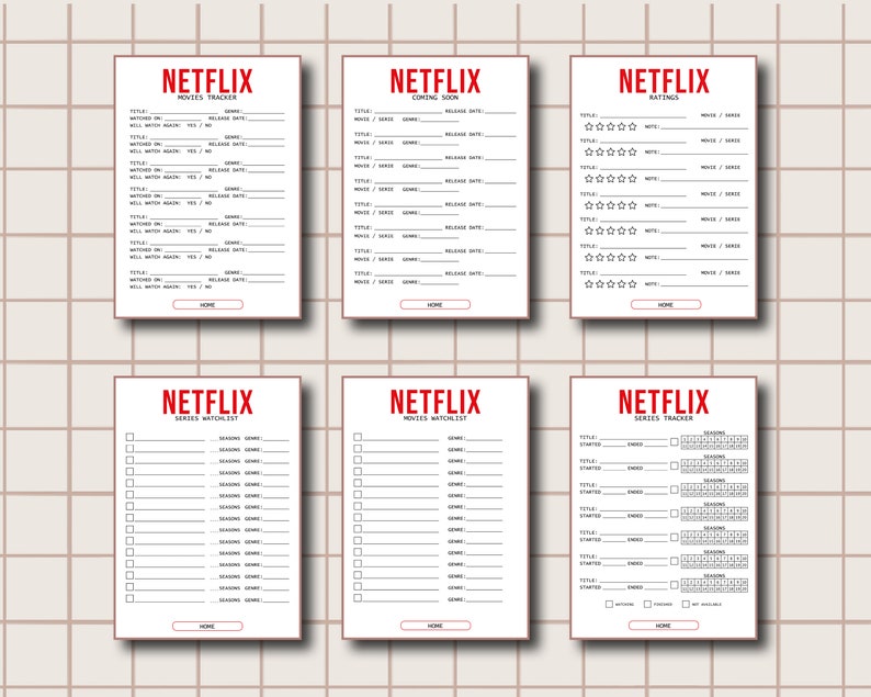 Netflix Series Tracker Netflix Movie Tracker Printable A5 | Etsy