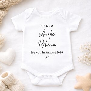 Personalised Pregnancy Announcement Baby Grow | Auntie To Be Reveal Gift | Baby Announcement Outfit