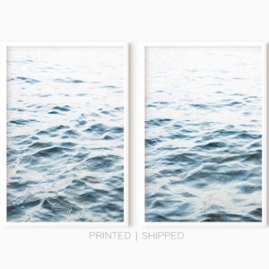Juego de 2 impresiones oceánicas / Fotografía acuática / Arte mural de mar azul / Impresión enviada por correo / Envío gratuito