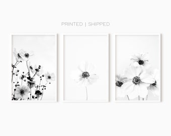 Juego de flores de 3 impresiones fotográficas/póster con estampado de arte floral de 3 piezas