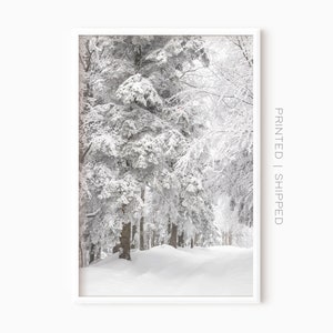 Poster Winter Waldstraße | Winter Wand Kunst | Weihnachtsdekor | Schnee Fotografie
