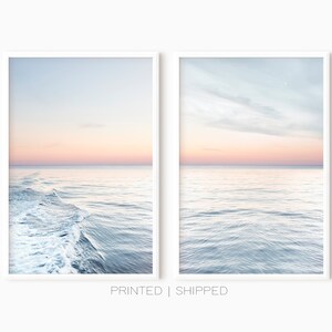 Conjunto de 2 impresiones fotográficas de carteles del océano/atardeceres en la playa/pósteres impresos