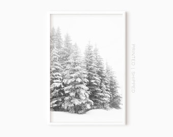 Snowy Forest Print | Winter Landscape Photography | Christmas Decor | Snowy Pines Poster