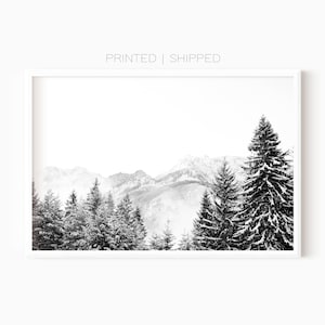 Mountain Forest Photography Print | Forest Fog | Printed Art | Black And White Poster | Nordic Wall Decor | Winter Print