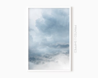 Photographie de nuage | affiche du ciel | Imprimé et expédié | Art mural bleu clair | Impression d'art imprimée