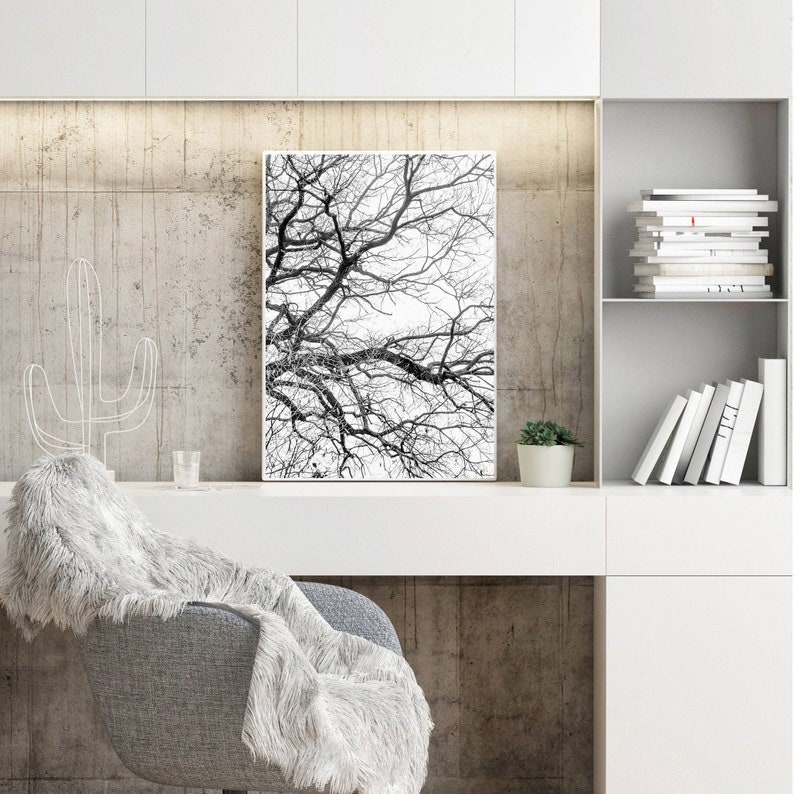 Tree Branches Wall Art Forest Black and White Photography Etsy