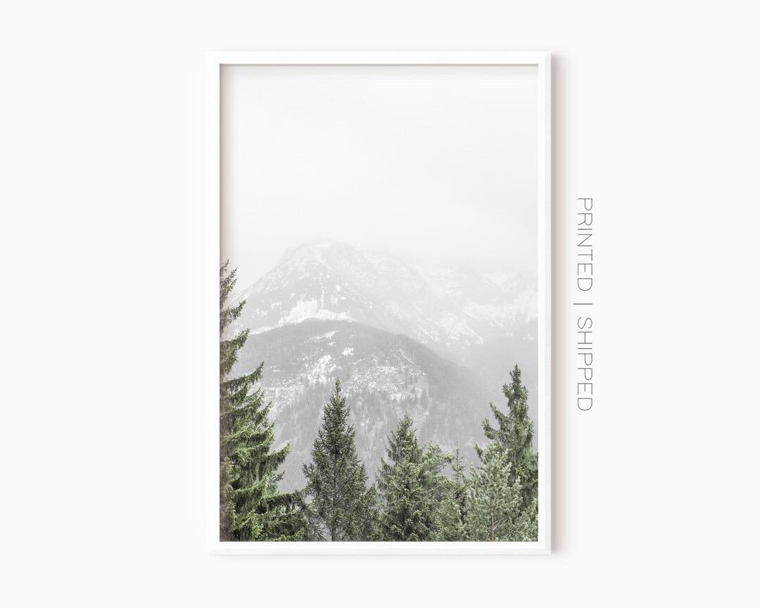 Mountain Forest Wall Art Misty Nordic Landscape Photography Print Etsy