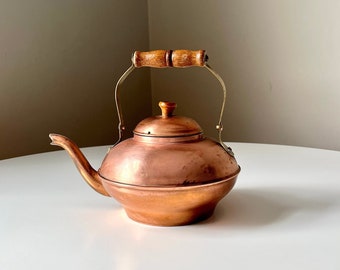 Copper Kettle with Brass & Wooden Handle