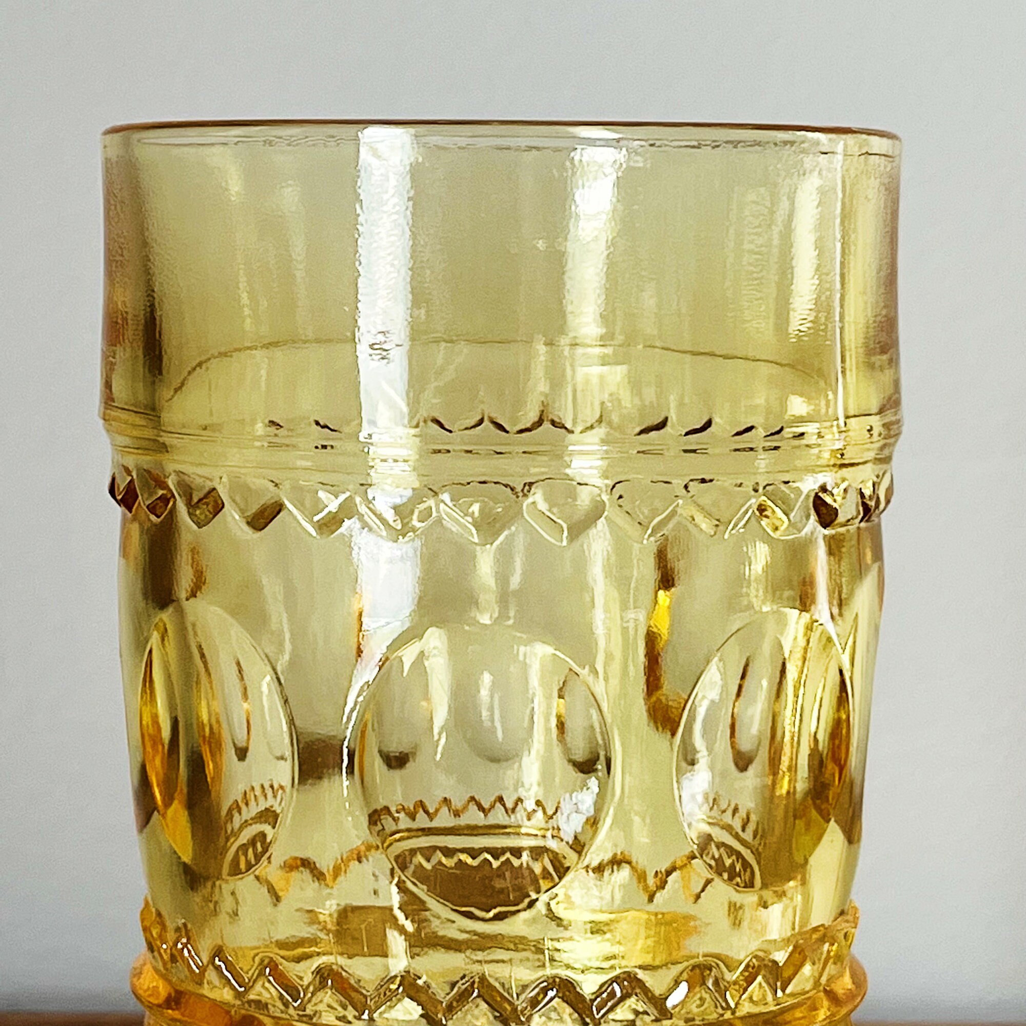 Heavy Amber Colored Drinking Glasses Yellow Colored Glass Etsy