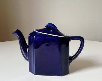 Cobalt Blue Porcelain Teapot by Hall
