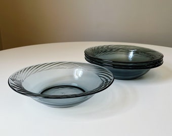 Smokey Gray Glass Bowls by Pyrex