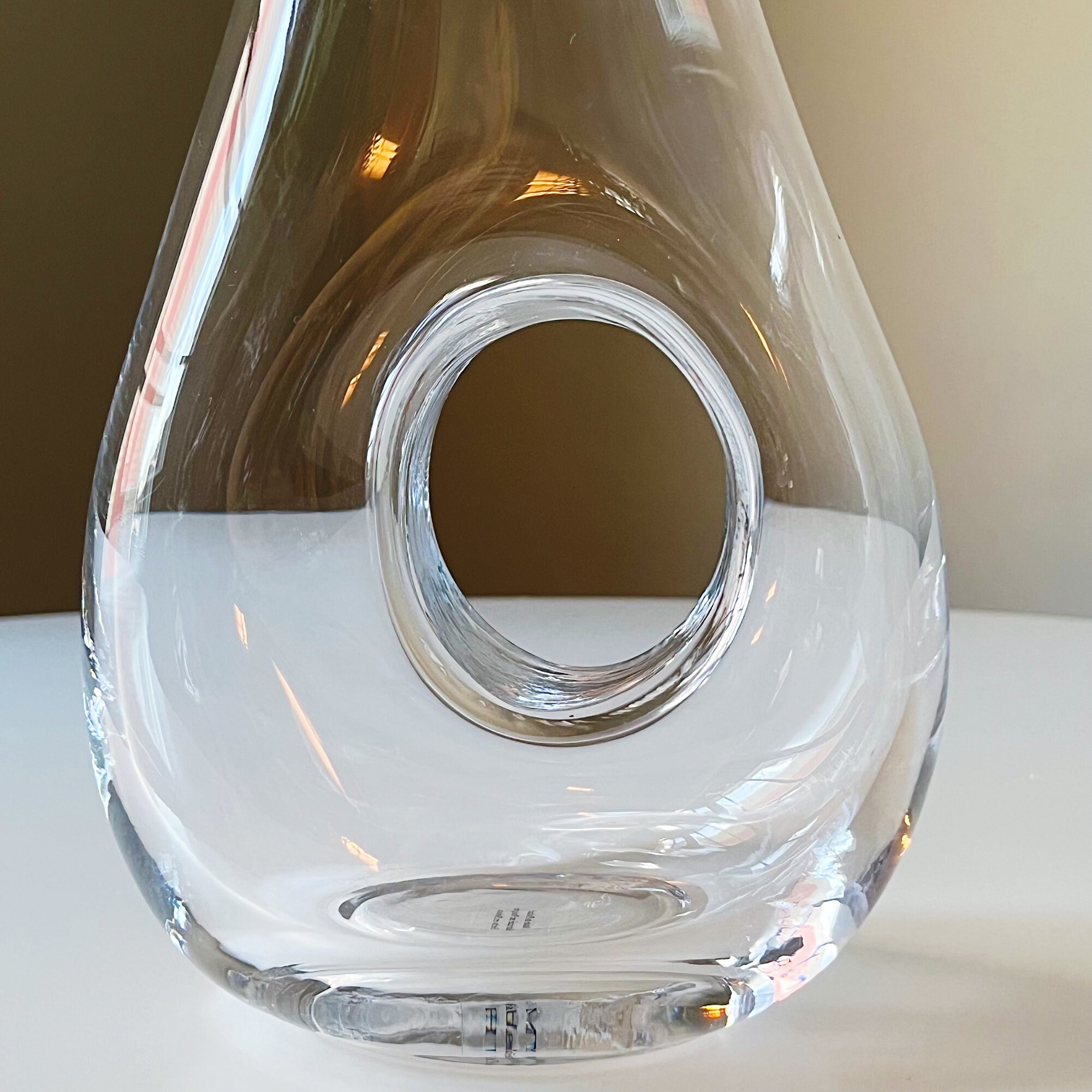 Glass Wine Decanter Glass Pitcher Donut Hole Pitcher Heavy Etsy