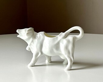 White Ceramic Cow Shaped Creamer/ Sauce Boat