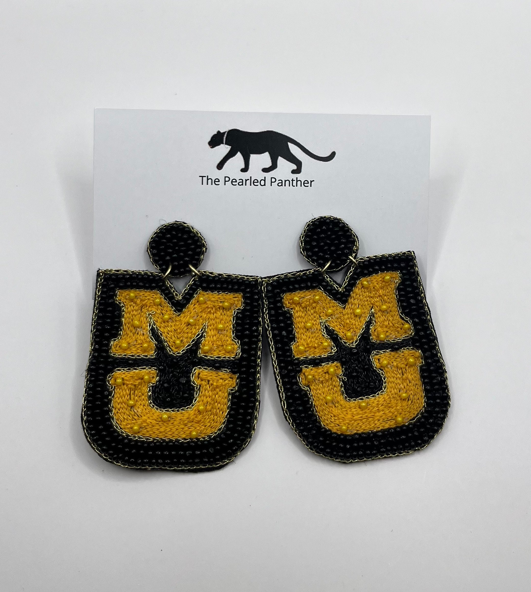 MU Tigers Beaded Statement Earrings, Game Day, Tailgate Fashion, handmade earrings, SEC