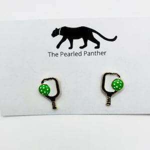 Pickleball Stud Enamel Earrings, sports, game day, tailgate fashion
