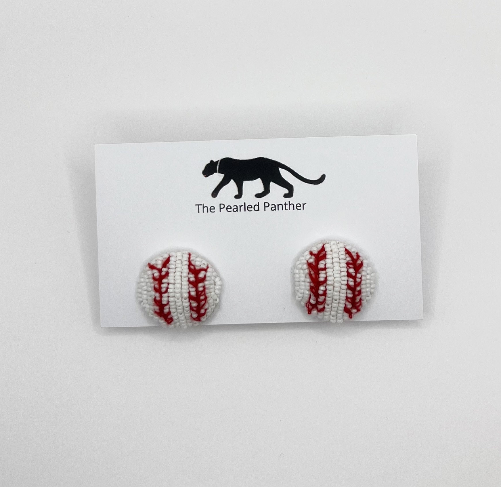 Baseball Beaded Stud Statement Earrings, game day, handmade earrings, tailgate fashion, high school sports, mlb