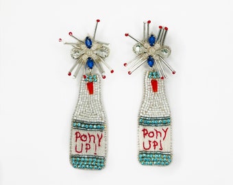 SMU ポニーアップ ビーズステートメントイヤリング：ゲームデーファッション