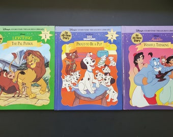 1998 Disney's Storytime Treasures Library Volumes 1, 2, & 3 - Lion King, 101 Dalmatians, and Aladdin