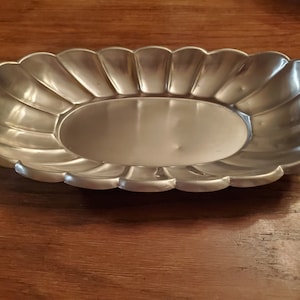 Vintage Scalloped Edge Pewter Dish by Web Silver Co., Inc. - 1960s