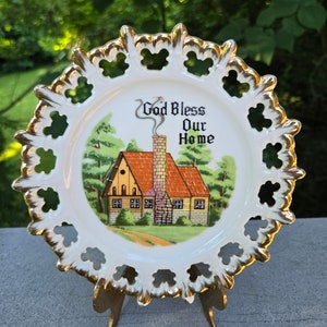 Vintage God Bless Our Home Collectible Plate