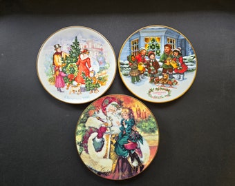 Avon Collectible Porcelain Christmas Plates - 1990, 1991, and 1994
