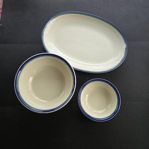 1990&#39;s Pfaltzgraff Northwinds Soup/Ceral Bowl, Serving Bowl and Serving Platter