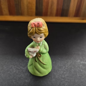 1973 Jasco Adorabelle Porcelain Bisque Girl with Bunny Bell