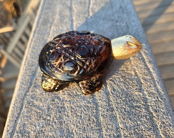 Bouteille de Cologne Avon Sea Turtle vintage - Eau de Cologne Rapture à moitié remplie