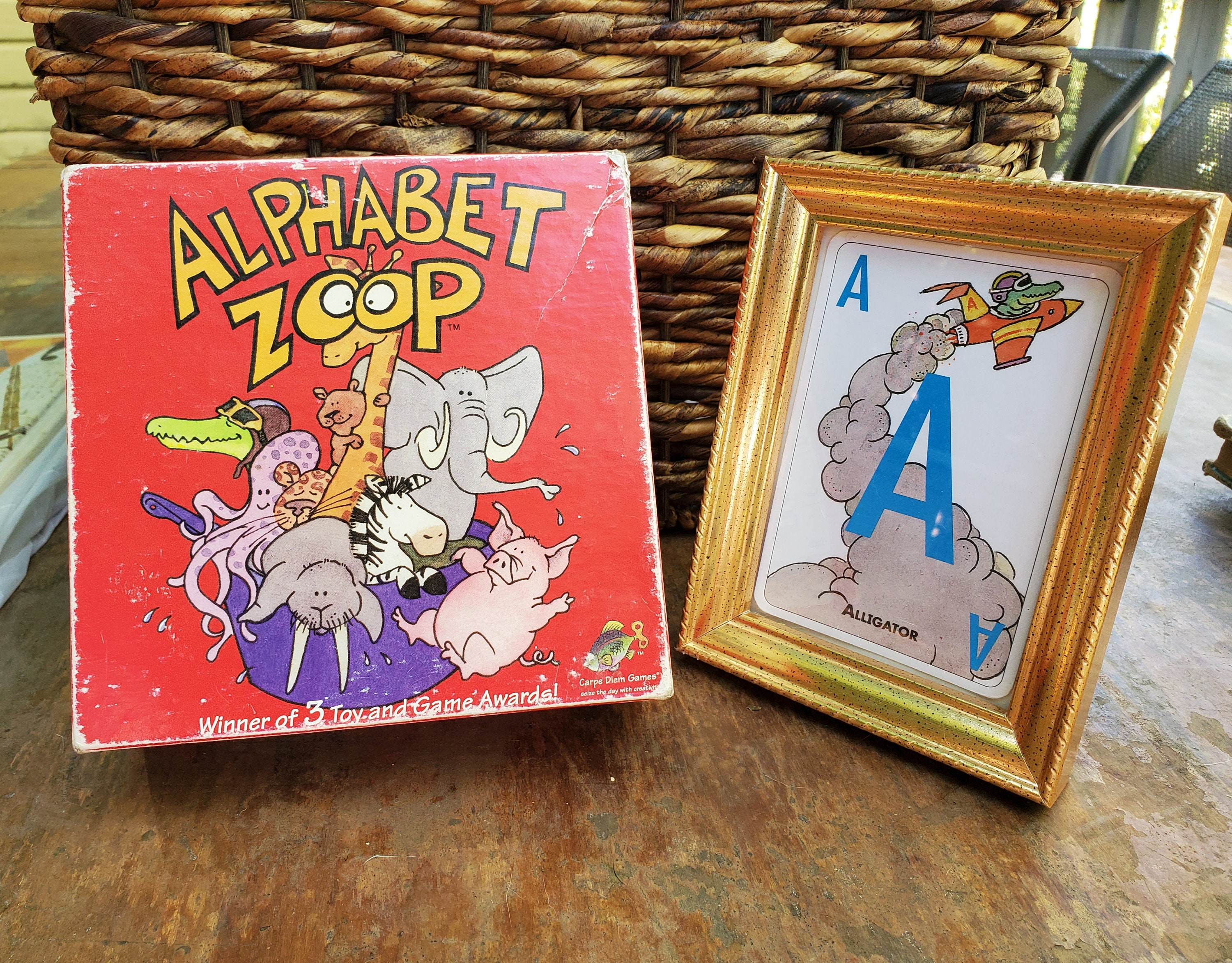 A is for Alligator Framed Alphabet Card From Alphabet Zoop Game Etsy UK