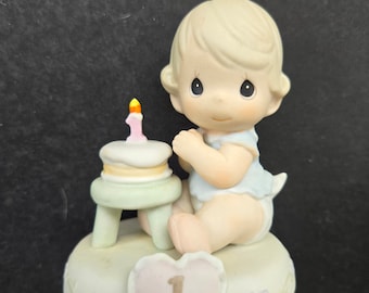 Vintage Precious Moments Growing in Grace, Age 1, Bisque Porcelain Figurine - 1994 by Enesco