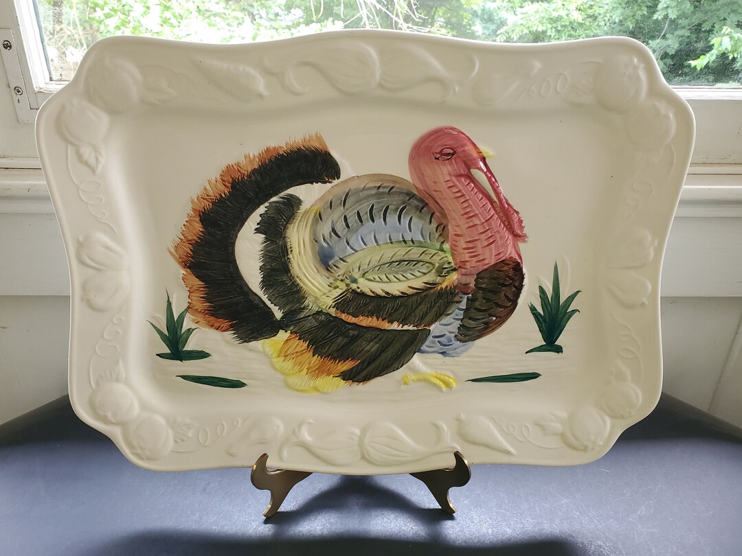 Large Handpainted Turkey Platter Made in Japan Etsy