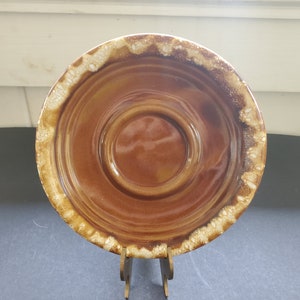 Vintage Monmouth braune Tropfglasur-Untertasse - 1970er Jahre