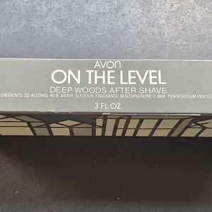 Avon &quot;On the Level&quot; Deep Woods After Shave Bottle - FULL and In Original Box