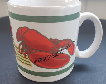 Vintage Rockport, Massachusetts Souvenir Lobster Mug