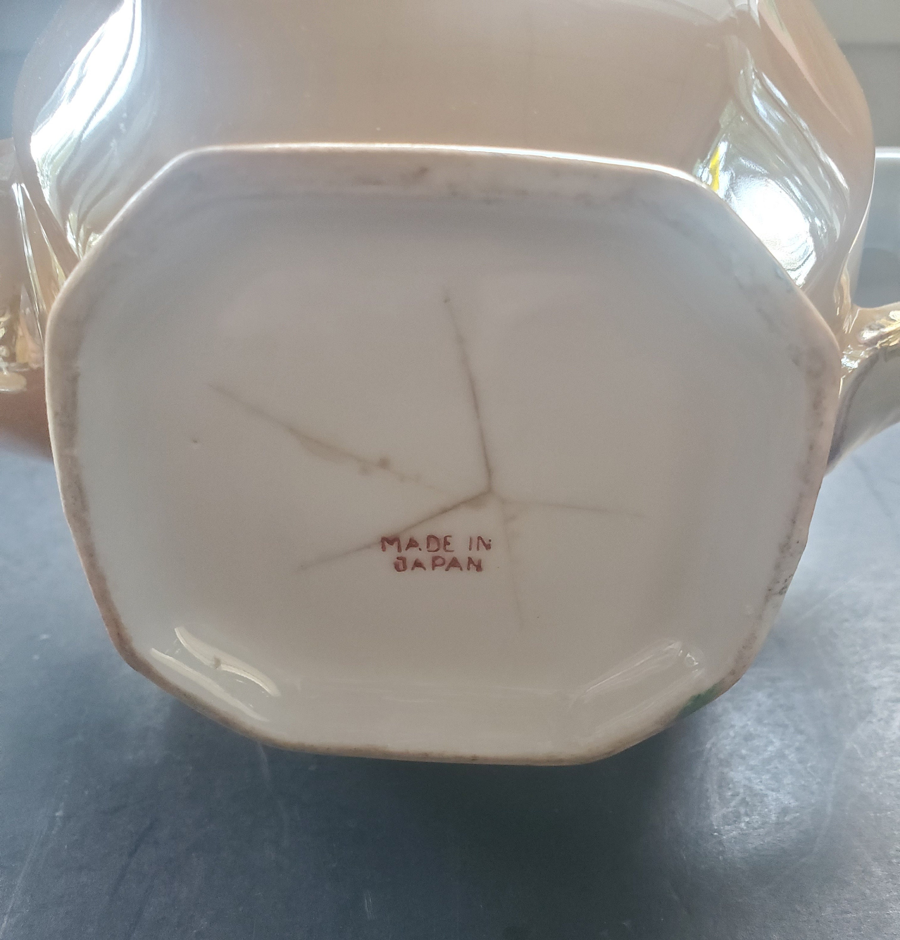 Vintage Lusterware Porcelain Hand Painted Teapot - Made in
