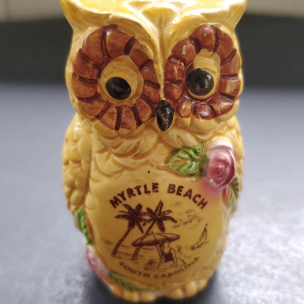 Vintage Owl Myrtle Beach Souvenir Salt Shaker