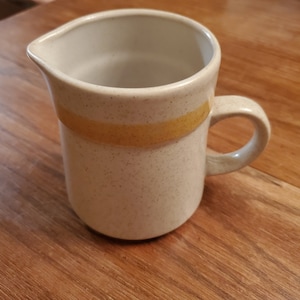 Statastone Steingut-Milchkännchen und Zuckerdose - Made in Japan 1970er Jahre