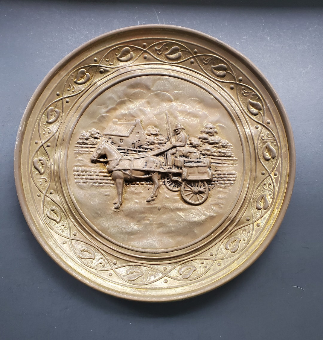 Vintage Lombard England Brass Wall Plates Etsy