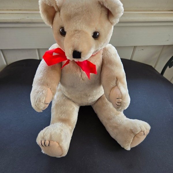 Fresh Start Friend - Cream-Colored Jointed Teddy Bear for Adoption