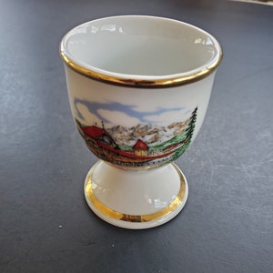 Vintage Swiss Souvenir Egg Cup - Luzern Kapellbrucke