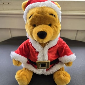 Vintage Disney 12&quot; Plush Santa Pooh Bear