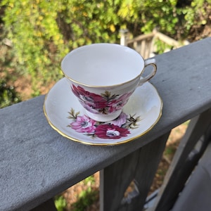 Vintage Royal Vale Bone China Tea Cup and Saucer - Ridgway Potteries, England