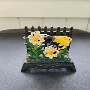 Vintage Gusseisen gemalt Servietten / Briefhalter
